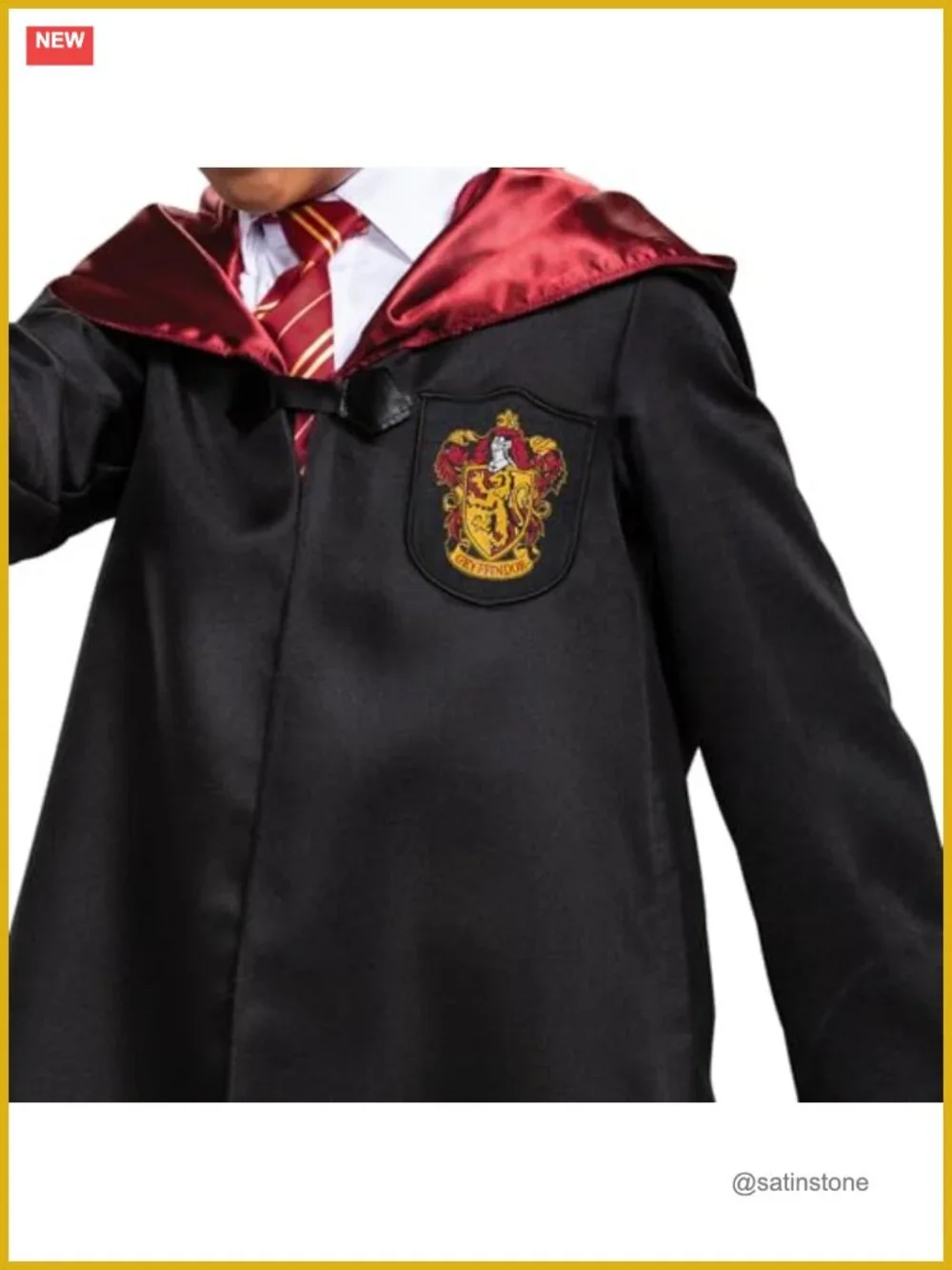 Harry Potter Gryffindor Robe Costume Kids Dress Up Wizard Cloak Cosplay